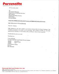 Intimation regarding unaudited financial results