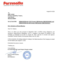 Intimation of Board Meeting 29.08.2023